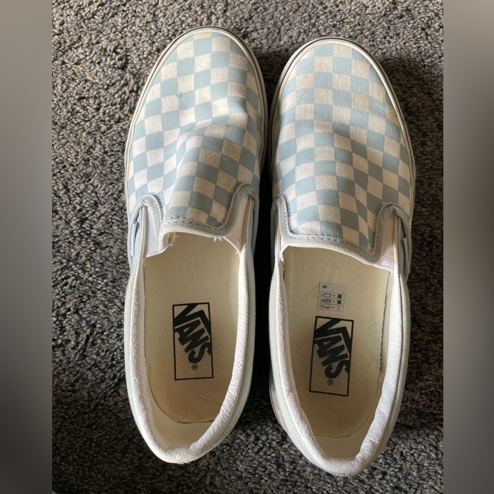 Light Blue checkered Vans